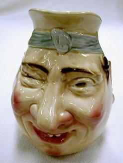 A Sarreguemines face jug No 3181, Jolly Fellow, p4a.com image by Deborah Dick.; - 70-01