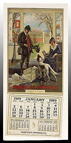 Calendar; Hercules Powder Co, 1919, Bagged In France, 30 Inch.