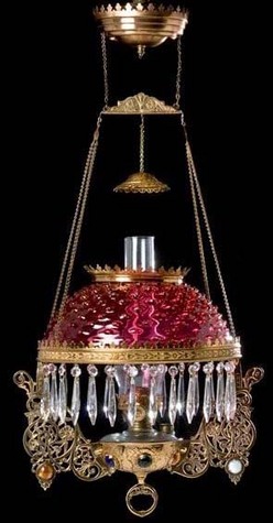 ANTIQUE LIBRARY  HANGING LAMPS - CIRCA 1870-1920