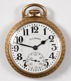 Watch Pocket Illinois Bunn Special Model K Gold Filled Open