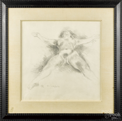 Soyer Moses Pencil Drawing Signed Nude Inch